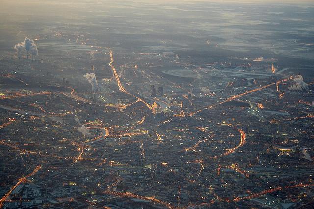 Die russische Hauptstadt Moskau aus der Vogelperspektive